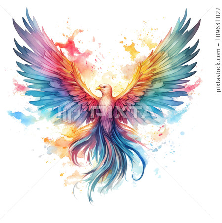 a watercolor angel poster, - Stock Illustration [109631022] - PIXTA