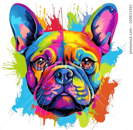 french bulldog face print 109631491