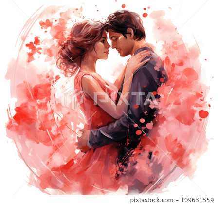 man and woman  romantic illustration 109631559