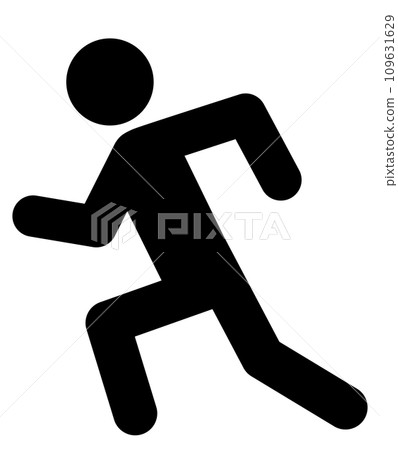 A simple icon of a person running fast 109631629