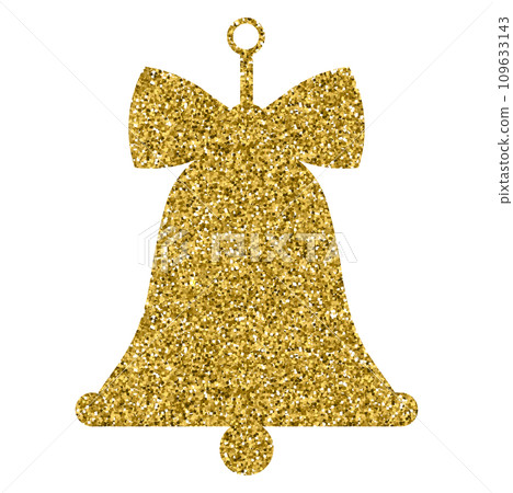 Gold glitter shiny Christmas bell - Stock Illustration [109633143] - PIXTA