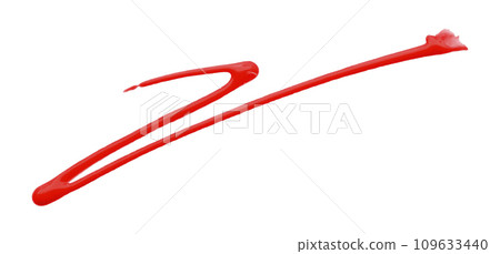 red watercolor painted zigzag lines isolated on white background. red watercolor painted zigzag lines isolated on white background. 109633440