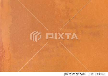 Peeling paint stain worn wood floor surface weathered background texture wooden orange shabby 109634463