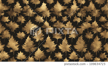 Retro gold leaf background texture generation AI 109634723