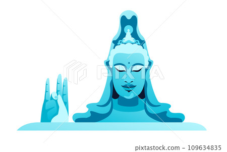 Thanh Luong Phu Yen pagoda - modern flat design style single isolated image Thanh Luong Phu Yen pagoda - modern flat design style single isolated image 109634835