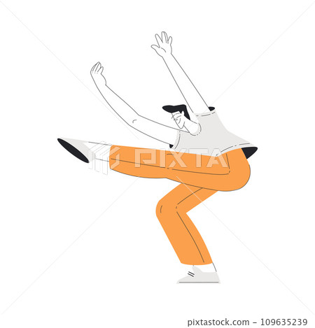 Man Character Dance Happily at Party Vector Illustration Man Character Dance Happily at Party Vector Illustration 109635239