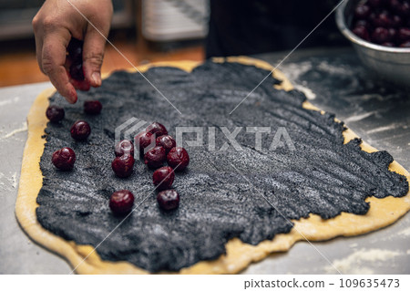 Preparing sweet roll or babka 109635473