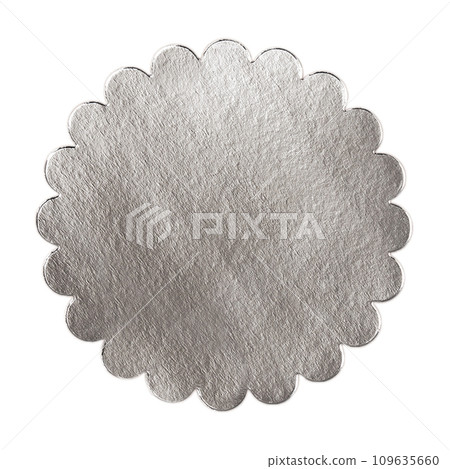 Round silver tray pattern isolated over white background Round silver tray pattern isolated over white background 109635660