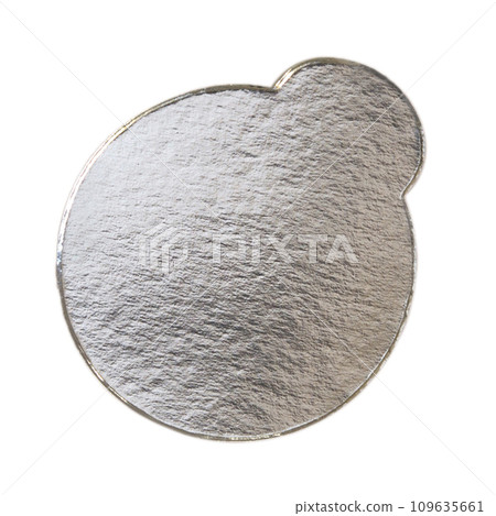 Round silver tray pattern isolated over white background Round silver tray pattern isolated over white background 109635661
