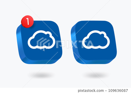 Cloud icons clipart isolated on white background. Vector 3d illustration Cloud icons clipart isolated on white background. Vector 3d illustration 109636087
