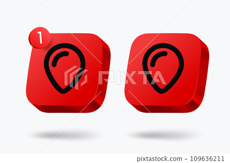 GPS pin icons clipart isolated on white background. Vector 3d illustration 109636211