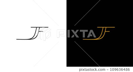 Modern and luxury JF initials logo design 2 109636486