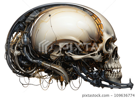 The side view of the skull looks abnormal. It was like an imaginary extraterrestrial creature. Take photos with no background to use in a fun alien anatomy book or edit the image and add what you want The side view of the skull looks abnormal. It was like an imaginary extraterrestrial creature. Take photos with no background to use in a fun alien anatomy book or edit the image and add what you want 109636774
