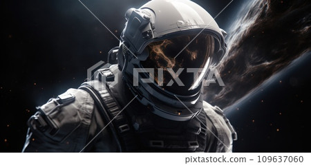 an astronaut in space with a helmet 109637060