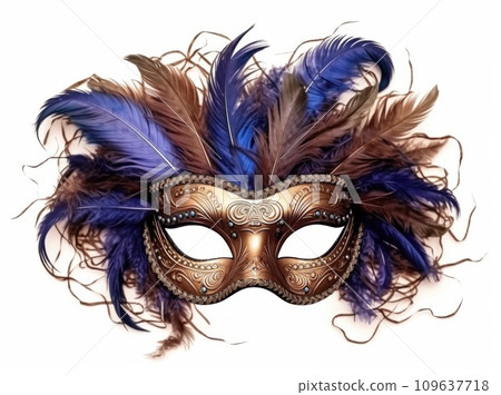 happy new year with feathered mask 109637718