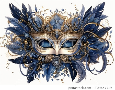 happy new year with feathered mask happy new year with feathered mask 109637726