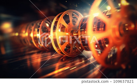 an image of film reels of film and images 109637821