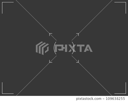 Camera frame viewfinder screen of photo, video recorder digital display with camera frames. Vector target illustration on black background. Camera frame viewfinder screen of photo, video recorder digital display with camera frames. Vector target illustration on black background. 109638255