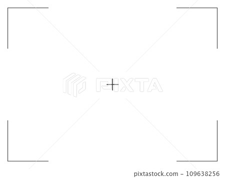 Camera frame viewfinder screen of photo, video recorder digital display with camera frames. Vector cross target illustration on white background. Camera frame viewfinder screen of photo, video recorder digital display with camera frames. Vector cross target illustration on white background. 109638256