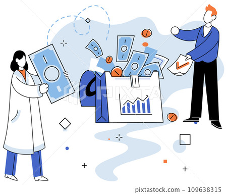 Crowdfunding. Vector illustration. Sponsors offer crucial financial backing in crowdfunding projects Contributing to crowdfunding campaign is investing in idesuccess Strategic financing is essential 109638315