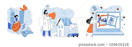 Digital asset vector illustration. Currency in digital realm exists within cyberspace, facilitating seamless financial transactions The management digital assets requires expertise in finance Digital asset vector illustration. Currency in digital realm exists within cyberspace, facilitating seamless financial transactions The management digital assets requires expertise in finance 109638326