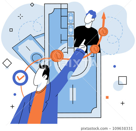 Crowdfunding. Vector illustration. Crowdfunding serves as catalyst for economic growth and job creation The success crowdfunding campaigns depends on effective marketing Crowdfunding platforms provide Crowdfunding. Vector illustration. Crowdfunding serves as catalyst for economic growth and job creation The success crowdfunding campaigns depends on effective marketing Crowdfunding platforms provide 109638331