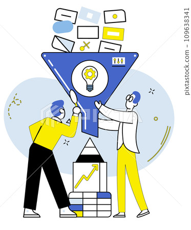 Predictive analytics vector illustration. The predictive analytics concept emphasizes importance using data and statistical models to make accurate predictions Analyzing big data sets allows Predictive analytics vector illustration. The predictive analytics concept emphasizes importance using data and statistical models to make accurate predictions Analyzing big data sets allows 109638341