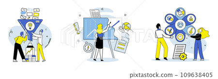 Machine learning vector illustration. The engineering field benefits from application machine learning algorithms in optimizing processes Tech driven innovation relies on advancements in artificial 109638405