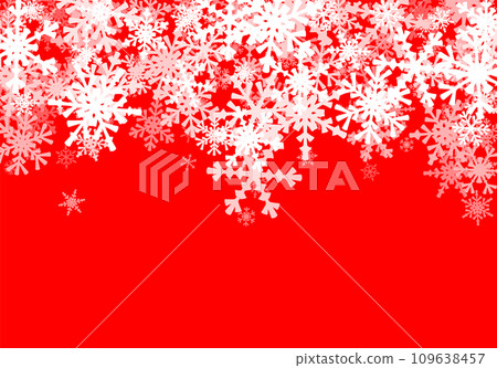 Christmas background with falling snowflakes. Winter holiday background or frame with pattern of layered snow. Christmas background with falling snowflakes. Winter holiday background or frame with pattern of layered snow. 109638457