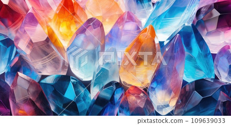 Abstract rainbow crystal background. Gem stone rock crystal texture 109639033