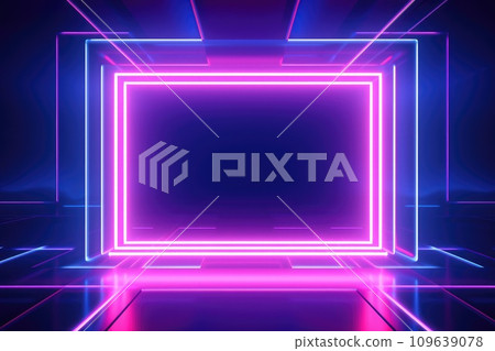 Pink and blue futuristic background. Neon gradient frames. Cyberpunk style Pink and blue futuristic background. Neon gradient frames. Cyberpunk style 109639078