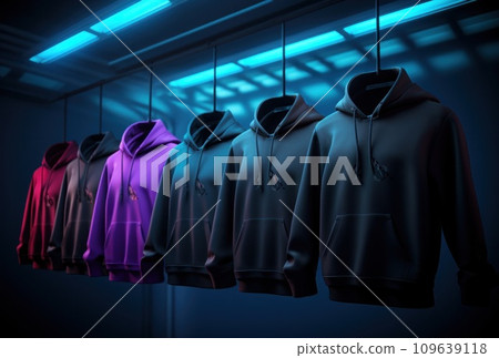 hoodie hanging with neon lights hoodie hanging with neon lights 109639118