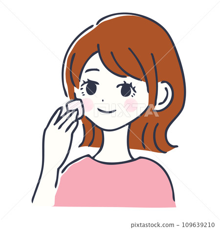 Upper body of a woman doing skin care Upper body of a woman doing skin care 109639210