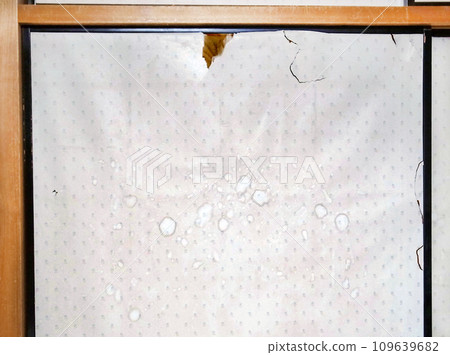 Torn fusuma paper closet Torn fusuma paper closet 109639682