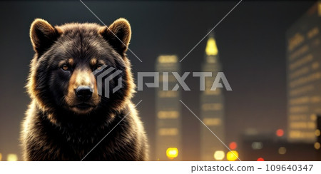 Bear or bearish market trend in crypto currency or stocks. Trade exchange background, down arrow graph for decrease in rates. Cryptocurrency price chart & blockchain technology. Global economy crash.. 109640347