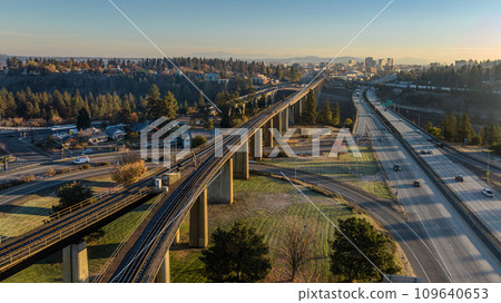 spokane train railway bridge washington transport 109640653