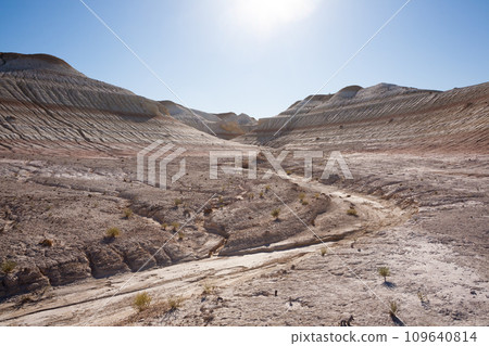 Kyzylkup rock strata landscape, Mangystau desert, Kazakhstan 109640814