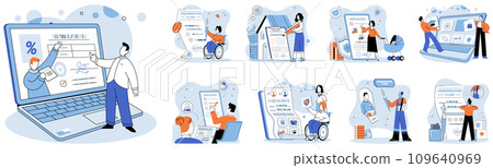 Insurance policy vector illustration. Protection services are financial guardians, standing watch over temple health Business is heartbeat safety, and insurance policy is rhythm assurance 109640969
