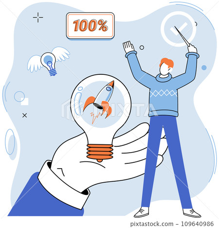Successful project launch. Vector illustration. Project launch management, intricate art of transforming ideas into reality A project launch, celebration of new beginning A successful business Successful project launch. Vector illustration. Project launch management, intricate art of transforming ideas into reality A project launch, celebration of new beginning A successful business 109640986
