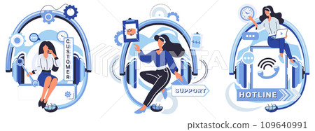 Help desk vector illustration. A help desk consultation is bridge between users and complex world information technology In business landscape, help desk is backbone efficient online communication 109640991