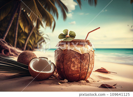Coconut on the beach 109641125
