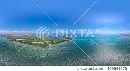 aerial view from Punta Nizuc, Cancun Hotel Zone, Mexico 109641876
