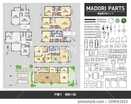 Floor plan and creation parts 02_Detached house 109641925