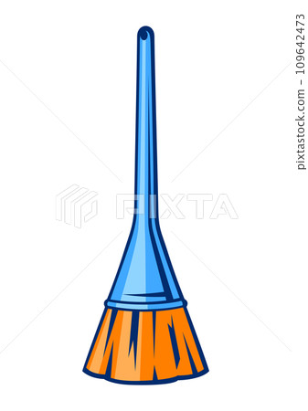 Illustration of broom. Housekeeping cleaning item for service and advertising. 109642473