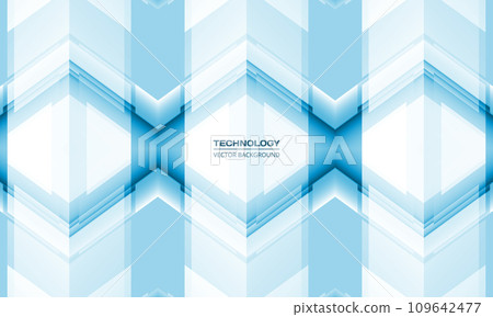 Blue 3D geometric abstract technology background with rhombus frames. Digital hi tech abstract modern gaming banner design. 109642477