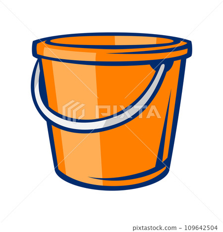 Illustration of bucket. Housekeeping cleaning item for service and advertising. 109642504
