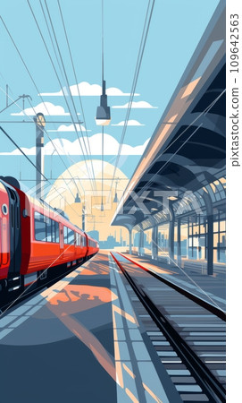 Modern train station without people Modern train station without people 109642563