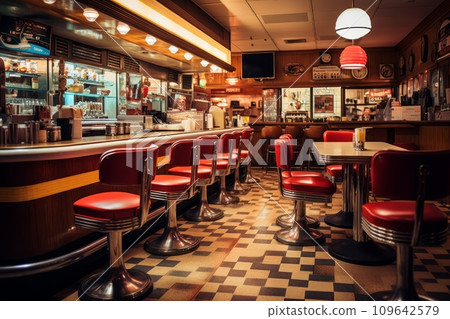 Classic American retro cafe 109642579
