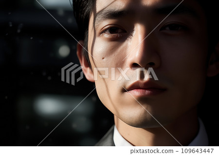 Businessman looking with a serious expression AI image Businessman looking with a serious expression AI image 109643447