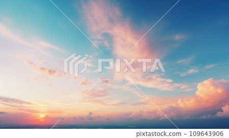 Abstract gradient sunrise in the sky with cloud and blue mix orange natural background. Abstract gradient sunrise in the sky with cloud and blue mix orange natural background. 109643906